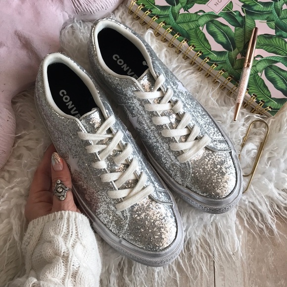 NWT Converse ID Custom Silver Glitter - Picture 7 of 8
